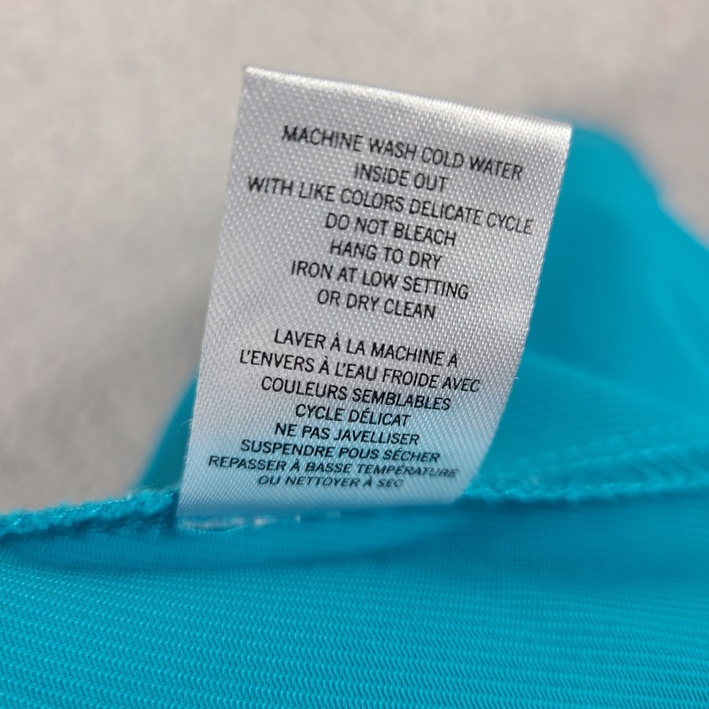 C by One Teal Blue pull on Elastic wide leg ankle length pants front tie XS NWT - Picture 12 of 12